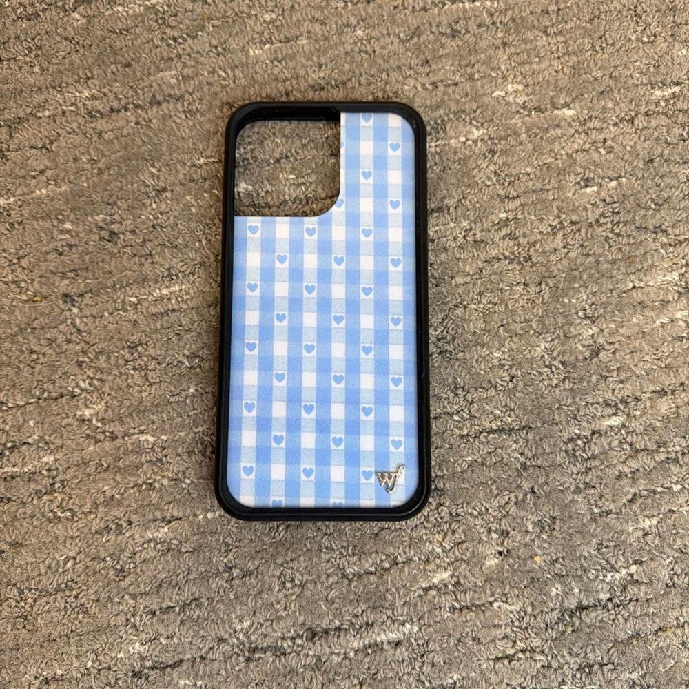 Wallflower Blue gingham phone case for iPhone 15 Pro Max